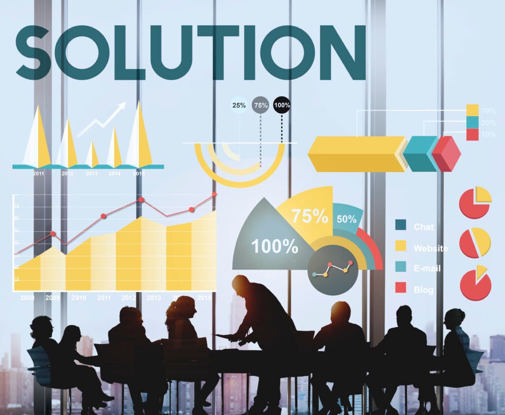 solution percentage business chart concept